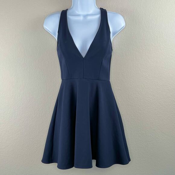 Superdown x Draya Michele Revolve Navy Blue Fit & Flare Mini Dress XS/Small - Picture 12 of 13
